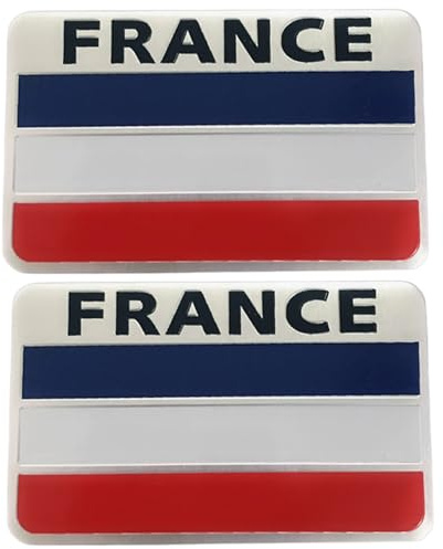 Autocollants Drapeau France Français 2PCS 3D Drapeau National France Autocollants De Voiture De Logo Voiture en Métal pour Voitures Casque Moto 3, 2x2 Pouces Style 1