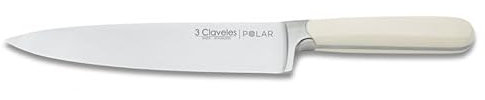 CUCHILLO DE ACERO INOXIDABLE FORJADO COCINERO POLAR CON MANGO BLANCO DE ABS 20 cm - 8 E 3C APTO PARA LAVAVAJILLAS