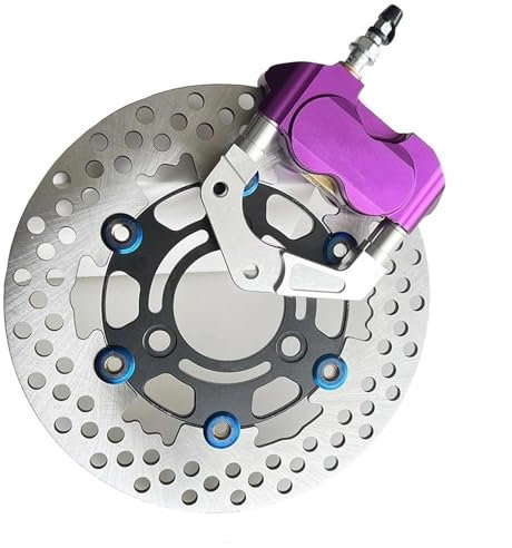 Kit Disco Freno Anteriore Per Aerox RPM CNC Moto Elettrica Scooter Pinze Freno 200mm 220mm Staffa Adattatore Pompa Freno A Disco Dischi Freno Anteriore Pinza Freno Posteriore(Purple 220mm)