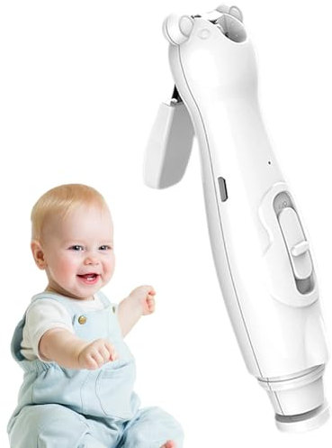 Djowyh Lima de uñas eléctrica para bebés, Cortauñas eléctrico para bebés, Cortauñas automático Lima de uñas, Juego de cuidado de uñas con luces LED, cortaúñas recargable, lima de uñas para bebé,