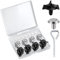 8pcs Motorcycle Helmet Screws with 8 Silicone Washer, Helmet Visor Screws Motorcycle Helmet Visor Clip Motorcycle Helmet Accessories for Motorcycle Helmet (Black, Silver)