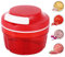 Hachoir Manuel, Coupe Oignon Manuel 300 ml avec Lames en Acier Inoxydable, Hachoir à Ail, Manuel Robot Culinaire pour Piment/Oignons/Légumes/Noix/Fruits/Poivrons/Viande/Ail/Purée (Rouge)
