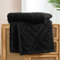 WONGS BEDDING Kuscheldecke Flauschig 150x200 Schwarz Decken, Creme Wohndecke Warme Fleecedecke Weiche Sofadecke Couchdecke für Bett Sofa Büro Mädchen