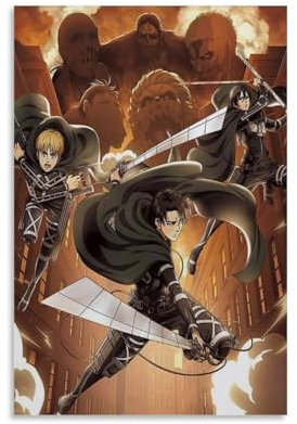 nuomesc Attack on Titan Levi Ackerman Anime Poster Wandkunst Bilddruck Moderne Familienzimmer Dekor 08x12inch(20x30cm)