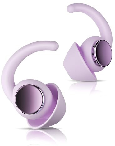 LIMEHO Ear Plugs for Sleeping Noise Cancelling, Reusable Earplugs for Sleep, Concerts, Travel, Work, Study&Focus, SNR 30dB Silicone Earplugs 2 Pairs (Deep Purple)