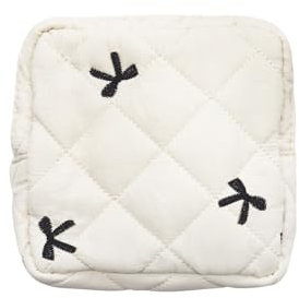 Long Keeper Kleine KosmetiktascheSchminktasche für Frauen Gesteppte KosmetiktascheReise Kulturbeutel, Schlüsseltasche (Beige Schleife, L)