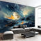 JEDTAKCT Papier Peint Panoramique Peinture À L'Huile Abstraite Vague 350X256Cm - Photo Décoration Murale – Papier Peint Mural Pour Cuisine Chambre, Salon, Fond Tv - Punk - Revêtement Mural