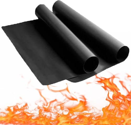 Protector de Horno Reutilizable Antiadherente, 2 Piezas 300x400mm (0.3mm), Alfombrilla para Horno/Vitrocerámica/Inducción, Resistente a 260°C, Sin BPA/PFOS, para Cocinar, Hornear, Pizza y Barbacoa