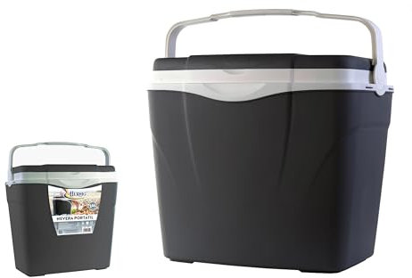 HERSIG - Nevera Portatil - Nevera Playa y Camping - Neveras Portatiles para Mantener Bebidas y Comidas Frías en Actividades al Aire Libre - Material Resistente y Fácil de Lavar - Gris 24 litros
