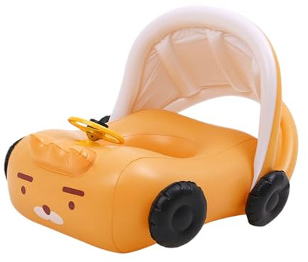 manhegari Aufblasbare Auto-Schwimminsel - Fahrbarer Poolschwimmer Mit Sonnensegel | Komfortabler Schwimmring-Liegeplatz für Wasserspaß im Freien – für Paare, Freunde & Kollegen