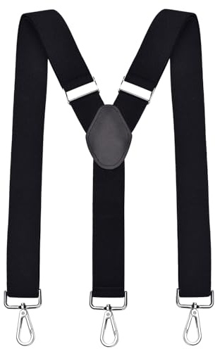 DonDon Hosenträger Herren extra stark - Hosenträger schwarz für Arbeitshosen und Anzug mit starken Clips lang schmal oder Riemen für Herren breit in Y-Form oder X-Form