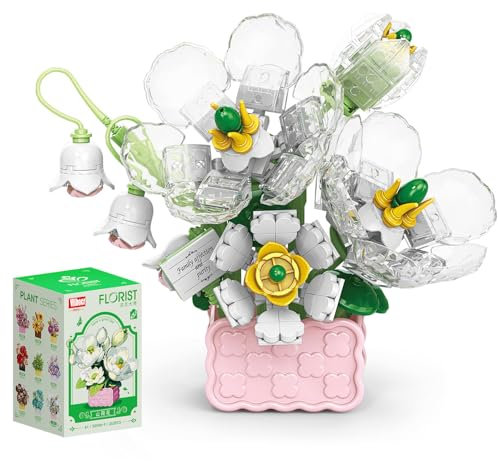Vilbocr Mini Flower Bouquet Building Sets,Creative DIY Tiny Plants Succulent Toys Flower Bonsai Building Unique Decoration Home,for Girls Boys Adults Kids Ages Birthday Gift (Mountain Lotus)