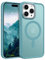 YINLAI für iPhone 15 Pro Hülle Kompatibel mit MagSafe,Handyhülle Magnetische Translucent Matte Stoßfest Kratzfest Rückseite Cover Case Schutzhülle für iPhone 15 Pro 6.1,Graublau
