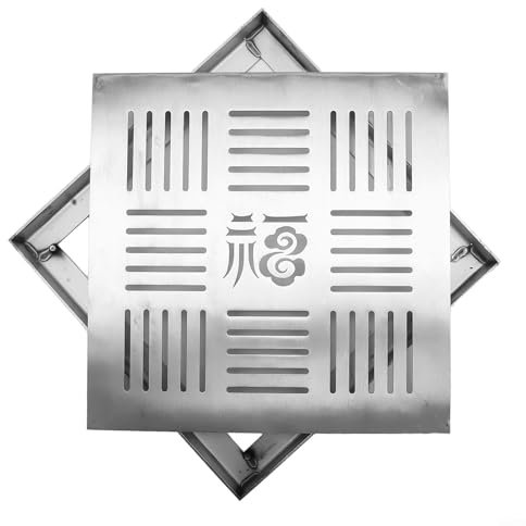 Cubierta de rejilla de drenaje de acero inoxidable para jardines y calzadas, diseño antideslizante (300 x 300 x 20 x 2 mm)