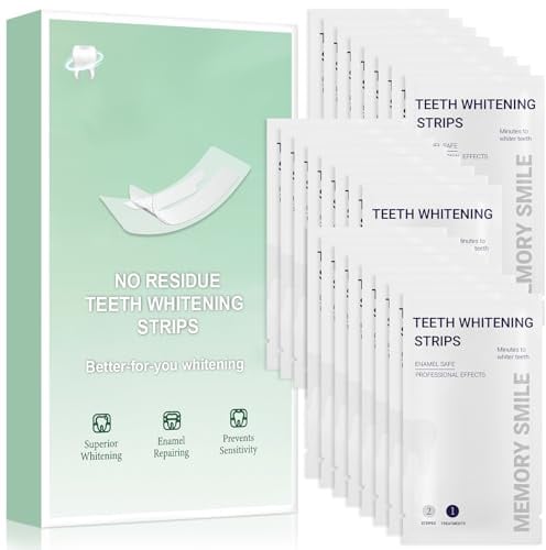 Teeth Whitening Strips Zähne Zahnaufhellung - 48 White Stripes Bleaching Zahn Aufhellen Set frei von Peroxide, Schonende Zahnbleaching Zahnweiss Bleichen Weiß Machen Zahnstrips Sofort - 24 Anwendungen