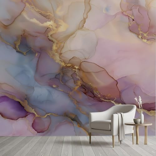 Selbstklebende Tapete Bunter Luxusmarmor Marmoriert Marmor Optik Fototapete Modern Abstrakt Tapeten 3D Effekt Seide Wandtapete Wanddeko Tapete Wohnzimmer Kinderzimmer 100x70 cm