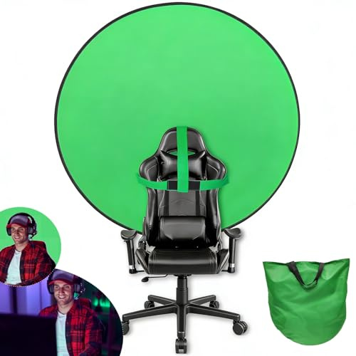 Greenscreen Faltbarer 142cm – doppelseitig, tragbar, für Streaming & Zoom | Reine Baumwolle, schneller Aufbau, kompaktes Faltmaß 50cm – ideal für Profis & Content Creator