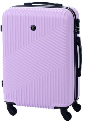 BERTOO Milano Handgepäck Koffer 52x33x20cm 31L | ABS Hartschalenkoffer | Reisekoffer mit Rollen |Schloss Koffer | ryanair handgepäck | Hellviolett