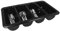 Tablecraft by Chefline 4 Compartment Cutlery Tray 21'' x 12.75'', Black, Catering, Cutlery