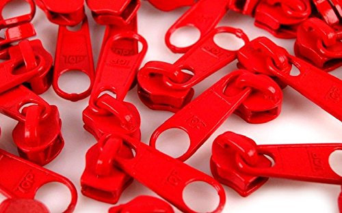 Schnoschi 15 Zipper rot passend für endlos Reißverschluss mit 5 mm Laufschiene