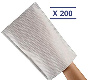 déliktess MFB Provence® - 200 Gants de Toilette gaufrés jetables - Qualité Luxe - Très doux