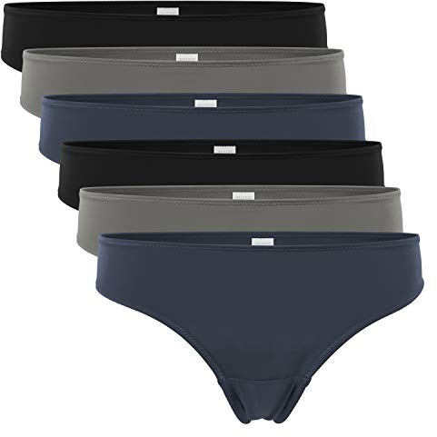 Celodoro Damen String Tanga (6er Pack), Mini-Slips aus Quick Dry-Fasern