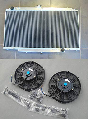 Radiador de aluminio para GU PATROL Y61 PETROL 4.5L Manual 1997 + ventiladores
