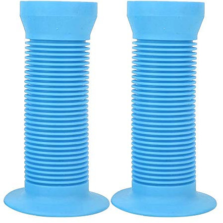 Kinder Fahrradgriffgriffe 1 Paar Helle Farbe Kinder Scooter Lenkergriffe Kinder Fahrrad Griff Schutzhülle, Rosa/Blau(Blau)