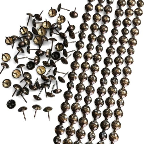 Let's Decorate 10 metros de profundidad 11 mm de profundidad - Tiras de tapicería chapadas en estilo antiguo, tachuelas de sofá, tachuelas de tapicería para sofá, accesorio de muebles de bricolaje (P: