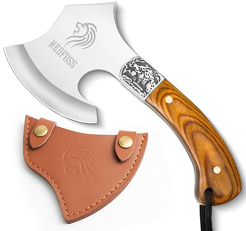 NedFoss Warthog Camping Hatchet Axe, 9 Full Tang Small Axe with Sheath
