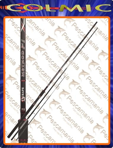 Scrape-Colmic Canna da Pesca con Feeder o Method Method F1 3.60 m 20-100 2 Pipes Telescopica
