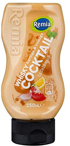 Remia Whisky Cocktails Sauce Topdown bouteille Sauce originale hollandaise 250G