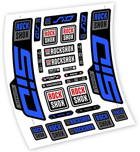 Adesivi in vinile adesivo per forcella 27 pollici Rock Shox SID Ultimate 2021 (Medium Blue)
