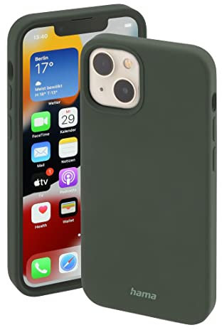 Hama Hülle für Apple iPhone 13 mini kompatibel mit MagSafe (Magnetische Hülle für induktives Laden, Handyhülle schützt vor Stößen, Kratzern und Schmutz, seidig mattes Case aus robustem TPU) grün