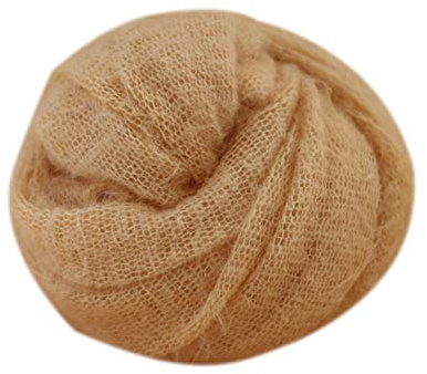Uposao Baby Newborn Swaddle Photo Props, Baby Swaddle Photography Background, Stretch Knit Wrap for Boys and Girls, Beige