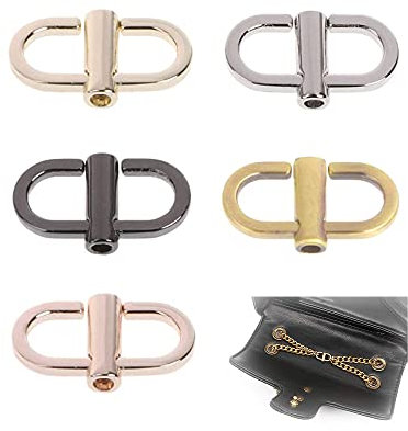 OHYER 5 Stück Verstellbare Metallschnalle Schiebeschnalle Kette Winzige Clip Chain Strap Shortener Schulterkettenriemen Verstellbare Schnalle für den Kettenriemen von Handtasche Rucksack (5 Farben)