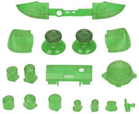 ASHATA Replacement Full Buttons Kit for Xbox, Full Trigger Module Set RT LT RB LB ABXY Buttons Game Controller Button Accessory Set, for XBOX Series X for XBOX Series S gamepad(Transparent green)