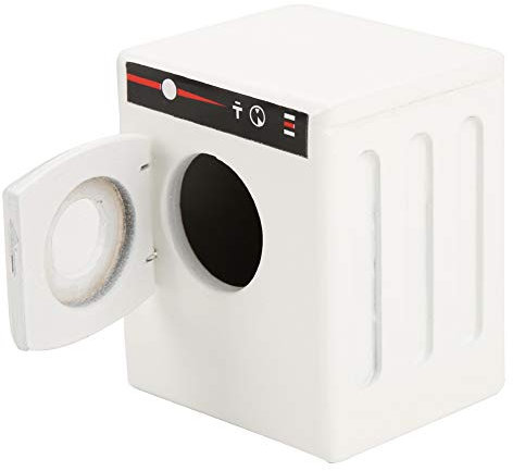 Play House Toys Mini lavatrice per casa delle bambole, lavatrice per casa delle bambole fai da te Mobili in miniatura Lavatrice 1:12, per la decorazione della casa delle bambole in scala(bianco)