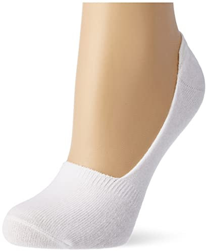 Nur Die 2er Pack Füssling aus Baumwolle unsichtbare kurze Socken rutschfest mit Silikon an der Ferse Damen, weiß, 39-42