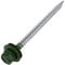 AERZETIX - C57207 - Set di 50 - Vite autoperforante metallo su legno Ø4.8x70mm + rondella di tenuta EPDM - verniciato in colore verde muschio RAL 6005 - impronta testa 8mm esagonale - in acciaio