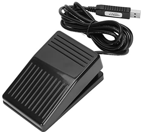 Elprico USB Foot Switch Pedal, Single Mechanical Switch, Black, ON-NONE-ON