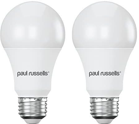 paul russells LED GLS - Dimmable Edison Screw Light, 14W 1521 Lumens E27 A70 LED Bulbs, 100w Equivalent, 2700K Warm White, Dimmer Standard ES Energy Saving Ceiling Lightbulbs, 2 Pack