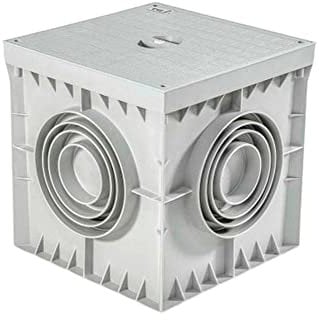 Arqueta Estanca de Suelo Electrica Gris Cuadrada con Tapa Ciega IP54 Arqueta de Riego y Electricidad Arqueta de PVC para Jardín, Drenaje Riego, Instalaciones Eléctricas Tuberías (1, 300x300 mm)