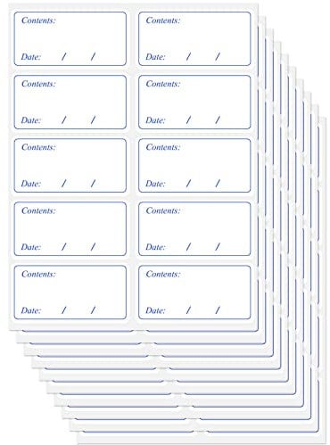100 Pcs Freezer Labels Easy Peel Off, Food Labels Stickers, No Sticky Residue Fefrigerator Date Label Stickers(Blue) (100)