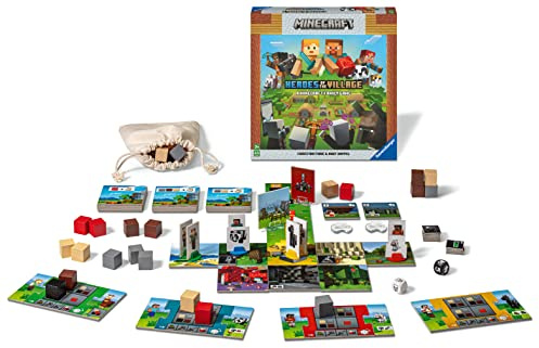 Ravensburger, Brettspiel Minecraft für Kinder - Rette das Dorf