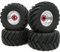 hobbysoul Einstellbare 4 Offsets 2,2 Beadlock Räder und Reifen, Silber 2,2 Felgen und Reifen Höhe 5,12'' / 130mm Für RC Mud Crawler Trail Traktor Axial Capra Wraith, (4 Stück, montiert)