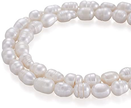 FASHEWELRY 60+ Süßwasserperlen, Muschelperlen, ovale Wasserperlen, Abstandshalter, Anhänger für Hochzeit, Schmuckherstellung, Ohrringe, Armband, Halskette