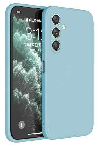 Topme Coque pour Samsung Galaxy A15 (4G) / Samsung Galaxy A15 5G (6.5 inches) Etui Housse, Protecteur de Peau en Silicone TPU - Bleu Clair