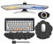 HTT GLOBAL Cloud Wrist Rest Set with Mouse Mat, Keyboard Mat, Brush & Cup Coaster, Keyboard Wrist Rest Palm Rest for Pain Relief, Non-Slip Arm Rest for Desk, Desk Wrist Support for Typing (5Pcs)