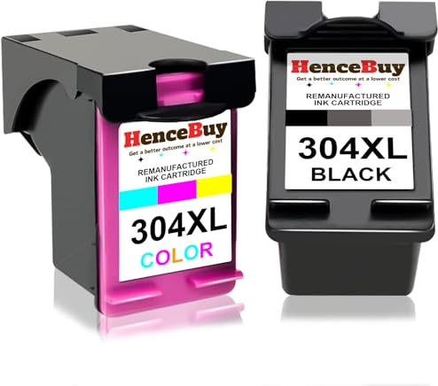 HenceBuy 304 Druckerpatronen XL Ersatz für HP 304XL Multipack Schwarz und Farbe für Patronen HP Envy 5030 5000 5010 5032 5020 HP Deskjet 3750 3760 3700 3762 3720 2630 2620 2622 2600 Drucker